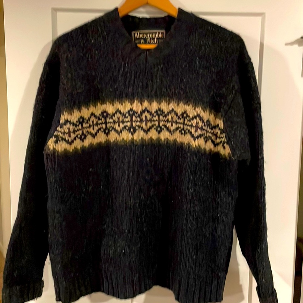 Abercrombie & Fitch men’s 100% wool v neck sweater